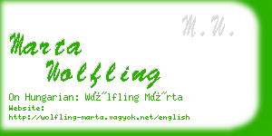 marta wolfling business card